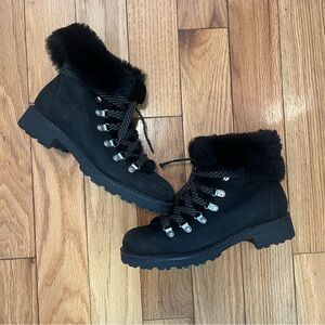 J.Crew Women's Black Fur-Lined Boots size 7